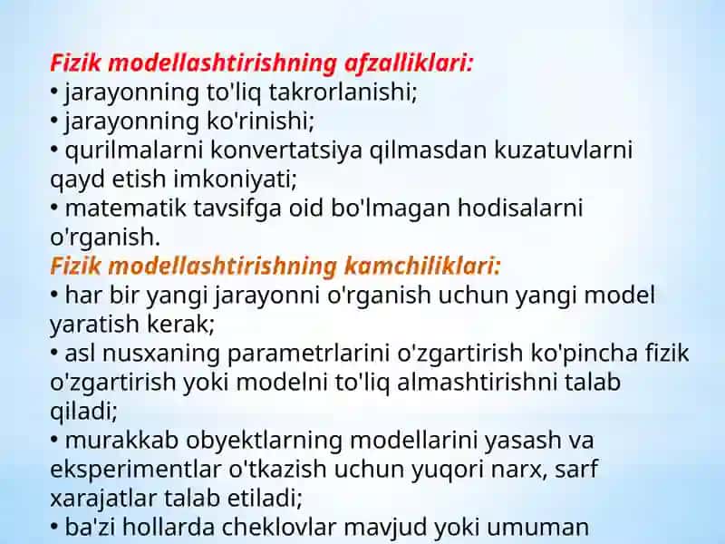Fizik modellashtirish eksperiment turlari 3