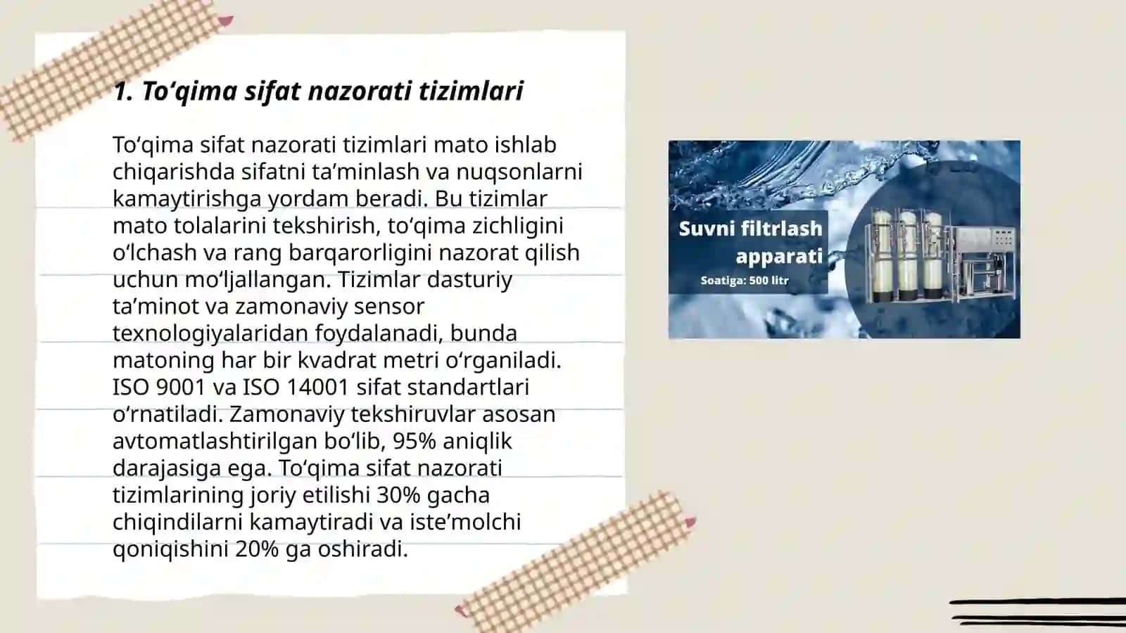 Toʻqima sifatini tekshirish va tozalash uskunalari 3