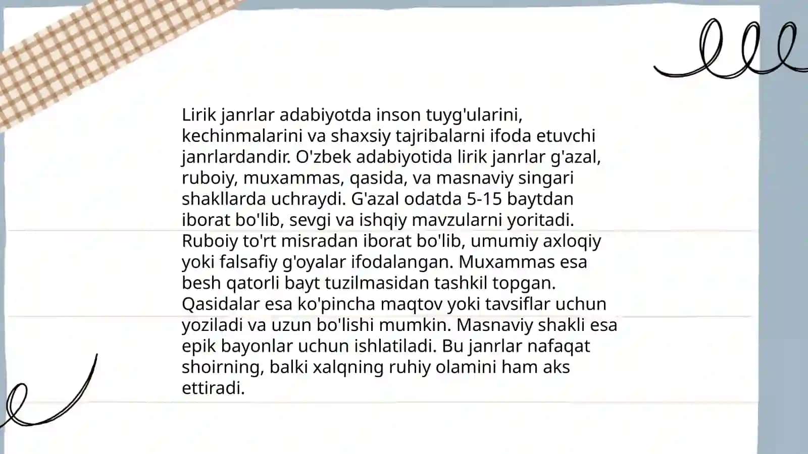 Lirik janrlar adabiyotda 3