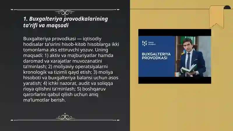 Buxgalteriya provodkalari haqida tushuncha 3