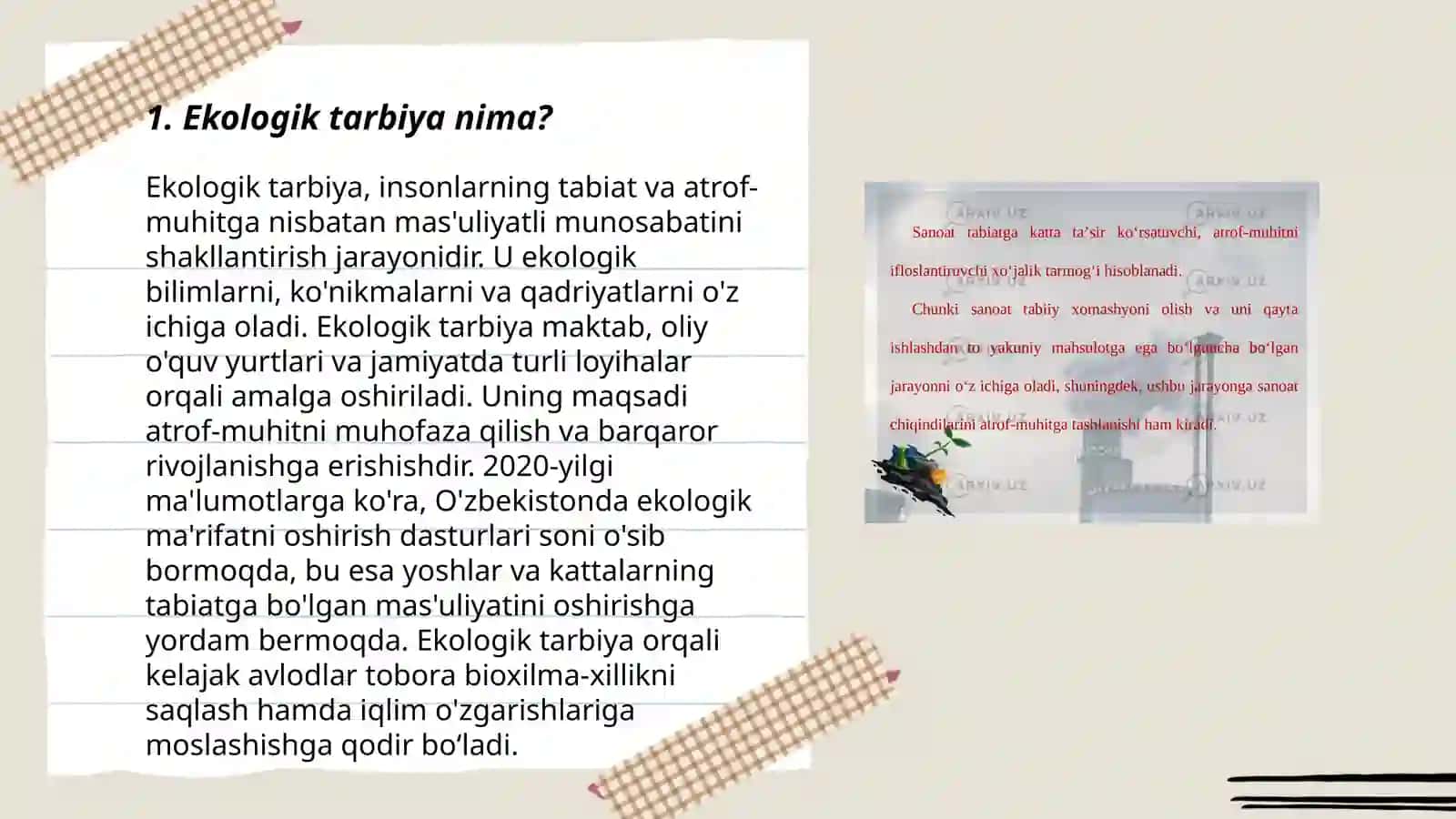 Boshlang'ich sinf o'quvchilariga ekologik tarbiya berishning maqsad va vazifalari 3