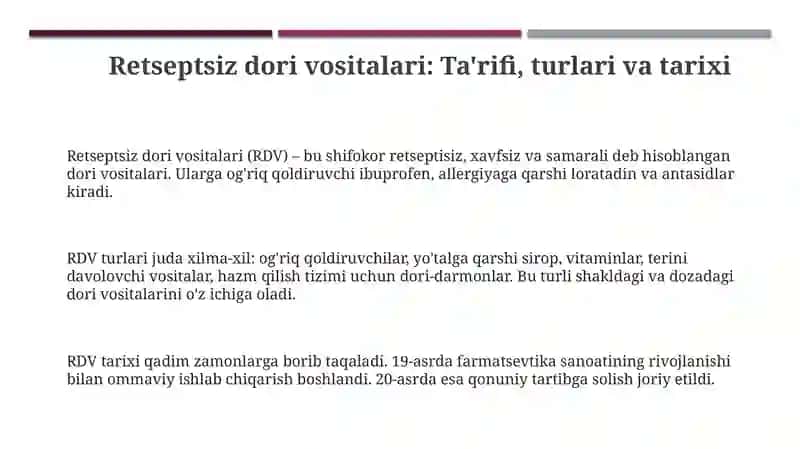 Retseptsiz dori vositalari 3