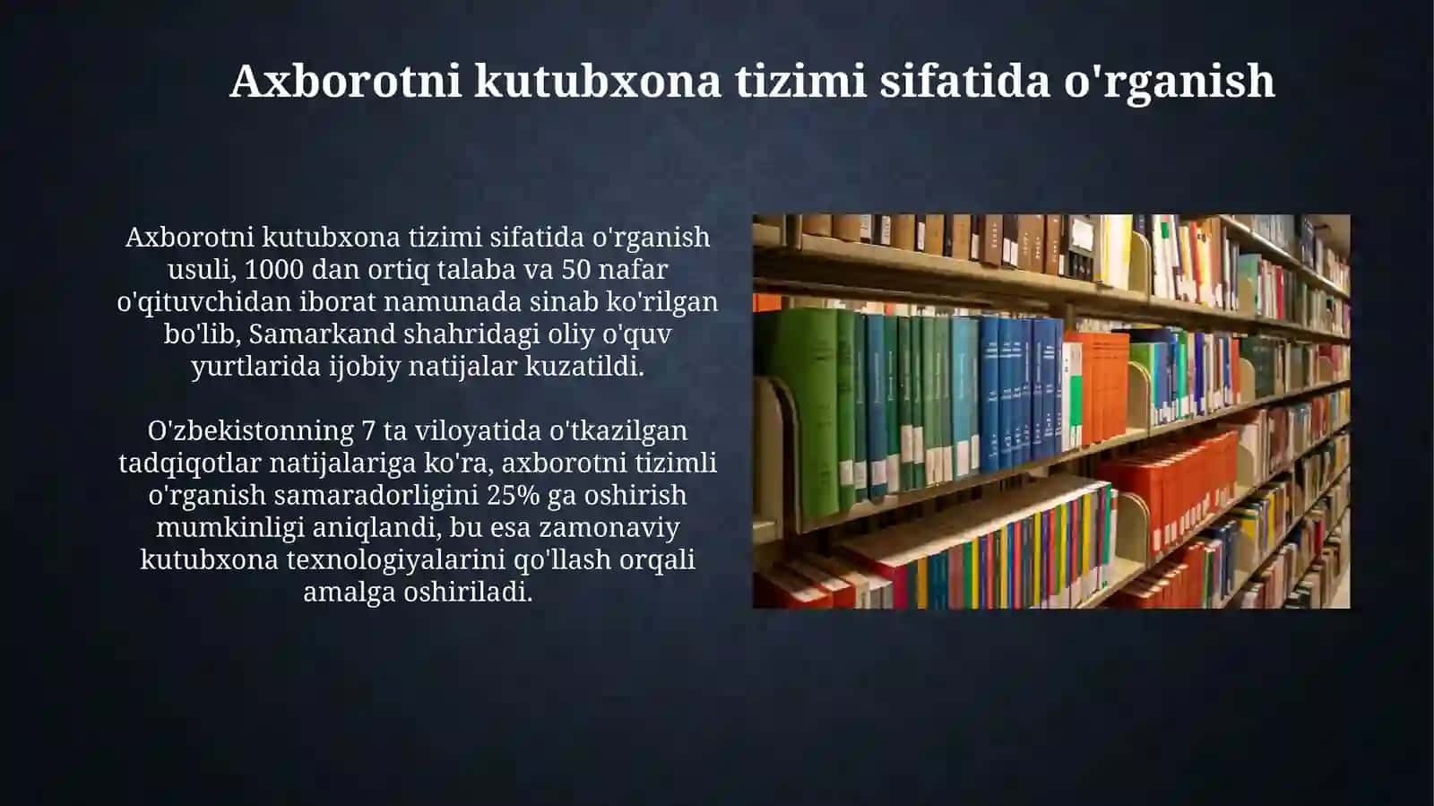 Axborot Kutubxona Tizmsifatidao'rganish 3