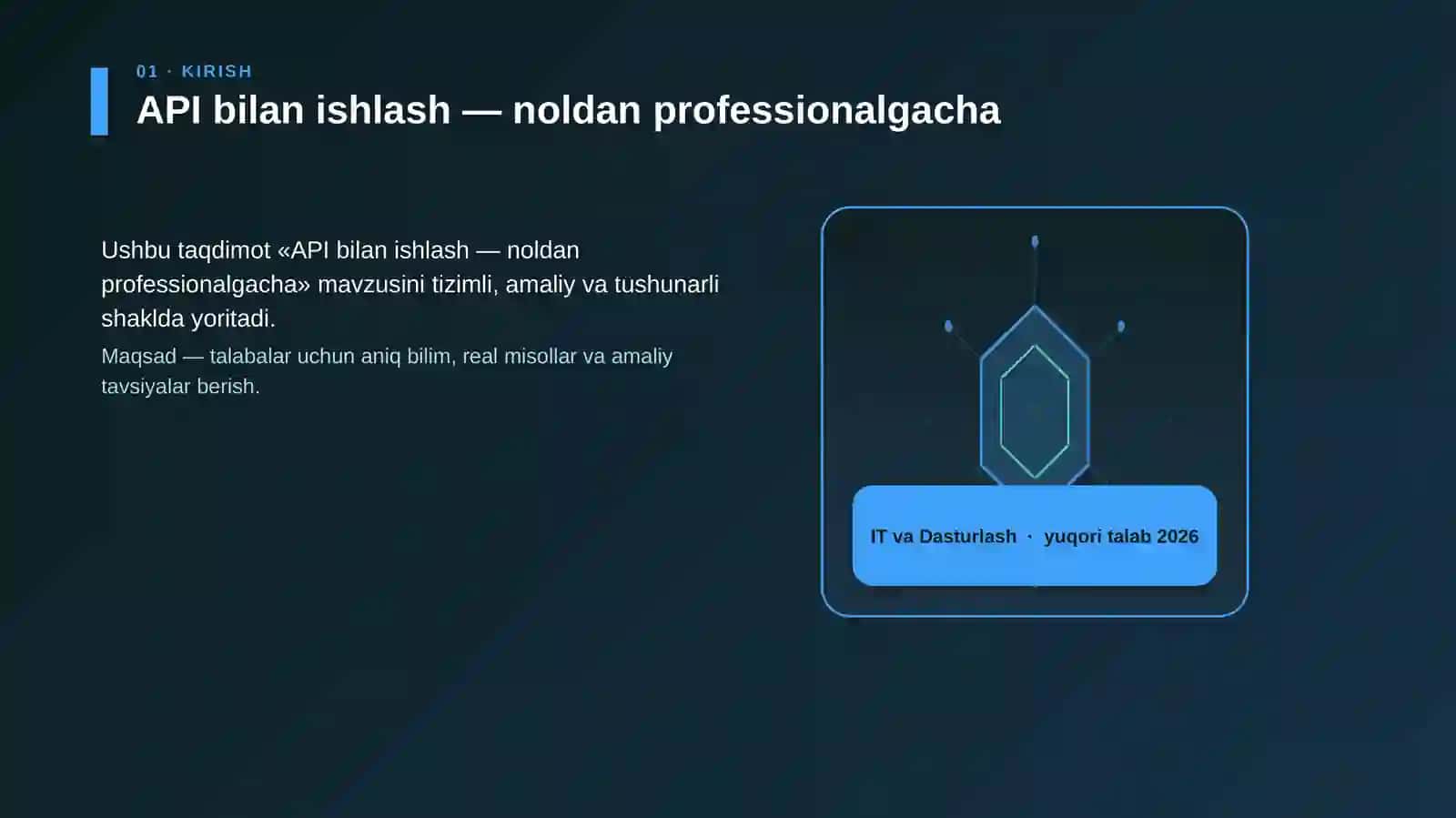 API bilan ishlash — noldan professionalgacha 3