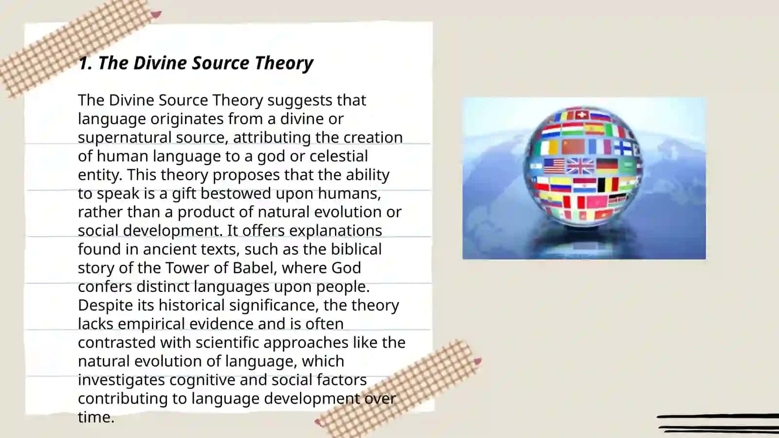 Theories of origin of the language 3