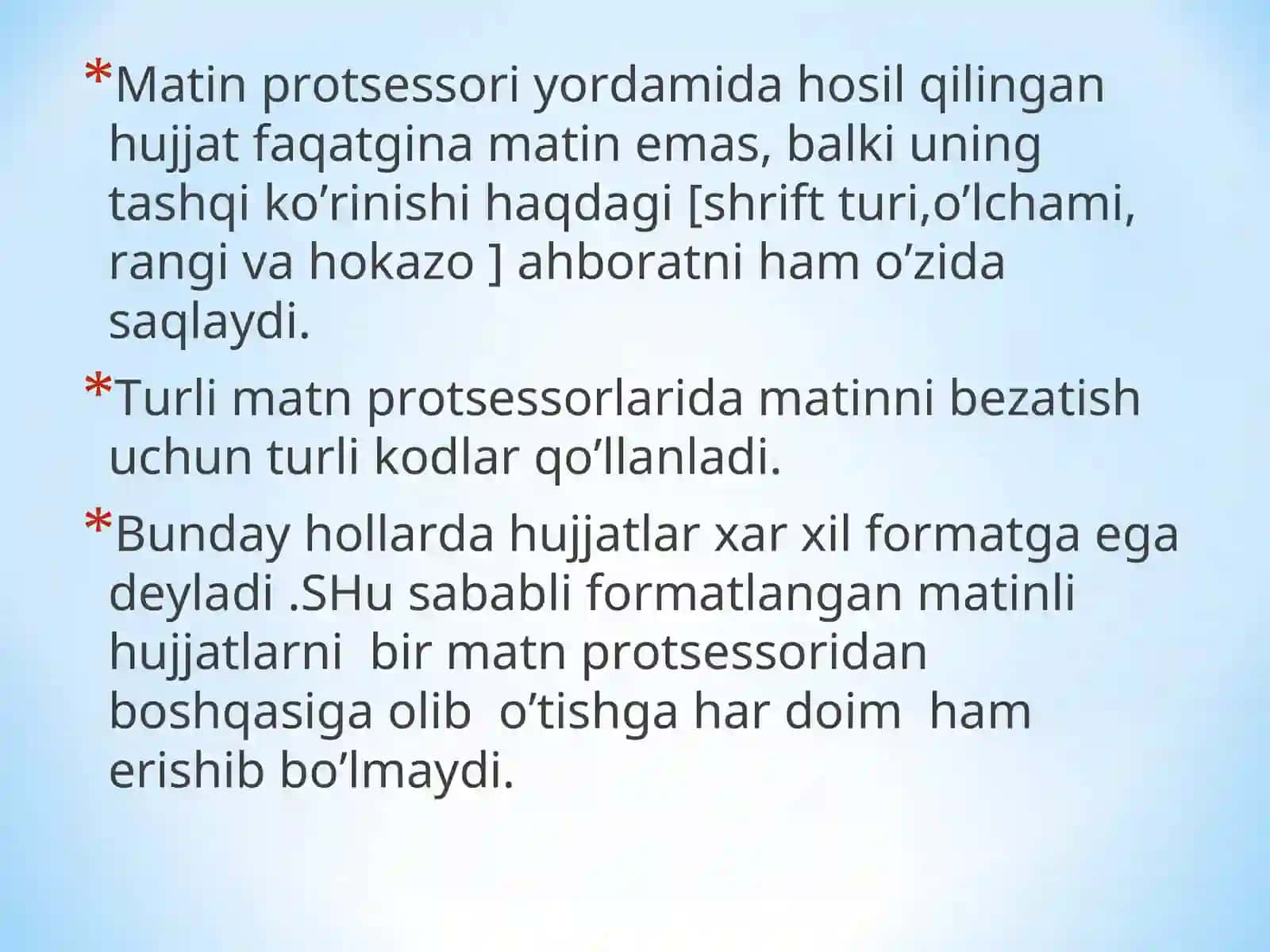 Matn hosil qilish asarlari 3