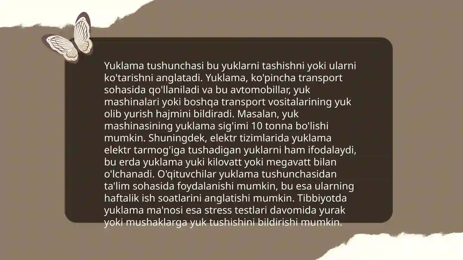 Yuklama haqida umumiy ma'lumot 3