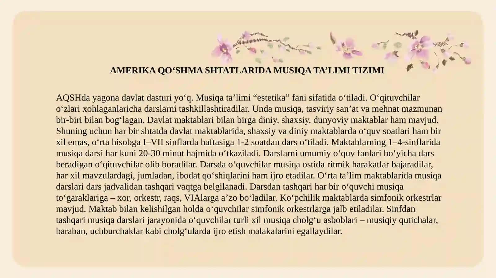 XORIJIY MAMLAKATLARDA MUSIQA TA’LIM-TARBIYA TIZIMI 3