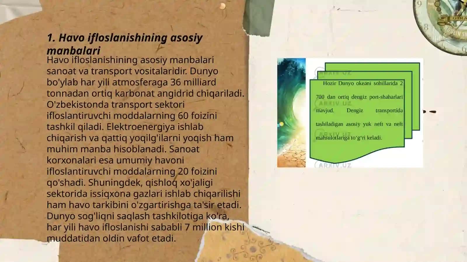 Havo ifloslanishining asosiy manbalari 3