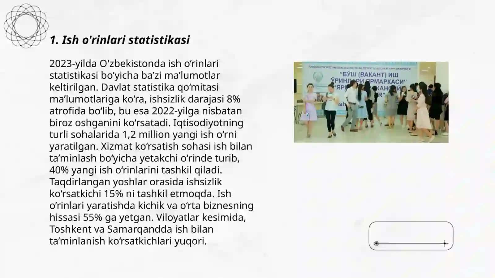 Ish o'rinlari statistikasi 3