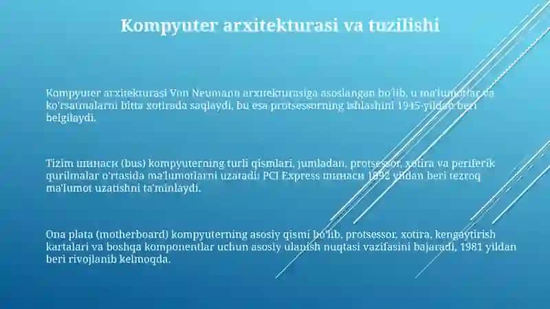 Shaxsiy kompyuterning tuzilishi va arxitekturasi 3