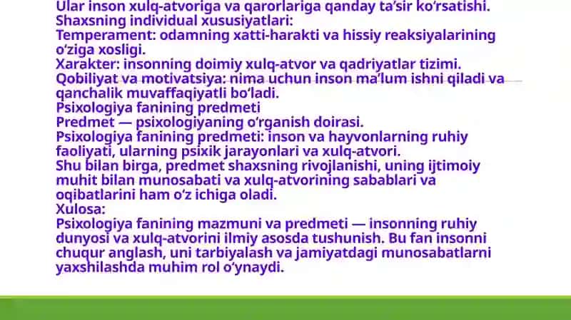 Psixologiya fanining mazmuni va predmeti 3