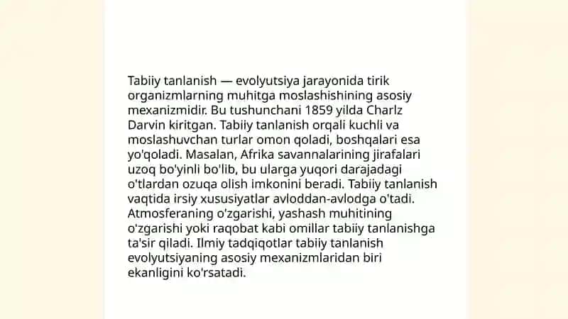 Oʻsimlik va hayvonlar evolyutsiyasi 3