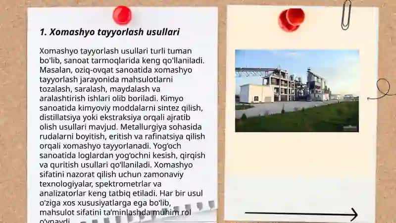 Xomashyo tayyorlash usullari 3