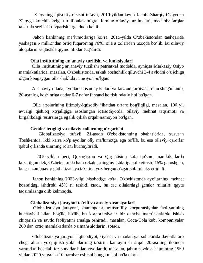 Globallashuv jarayoni va oila instituti 3
