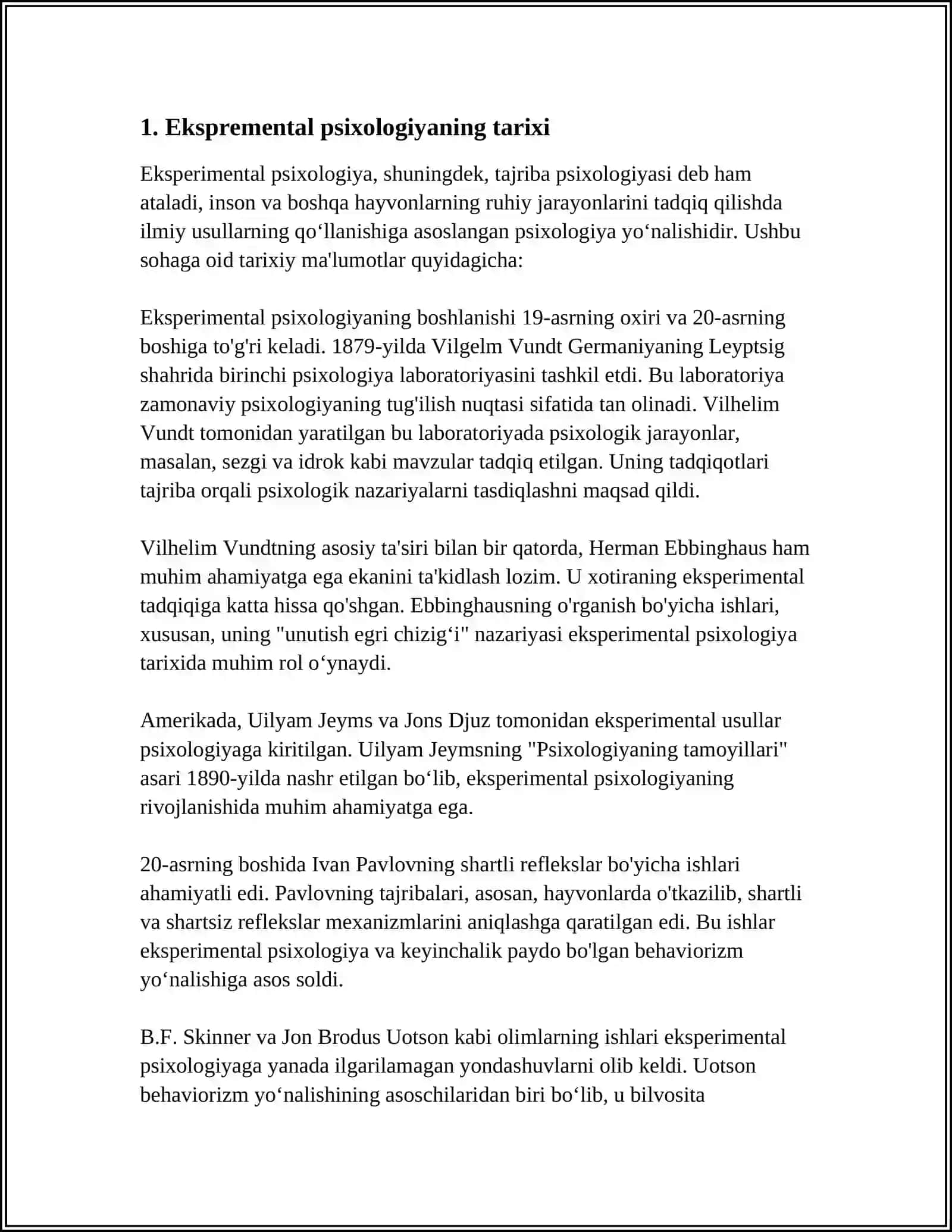 PSIXALOGIYANING EKSPRIMINTAL ASOSLAR 3