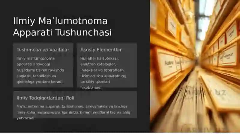 Arxivlarida ilmiy ma'lumotnoma aparti 3