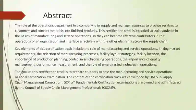 Manufacturing and Service 3