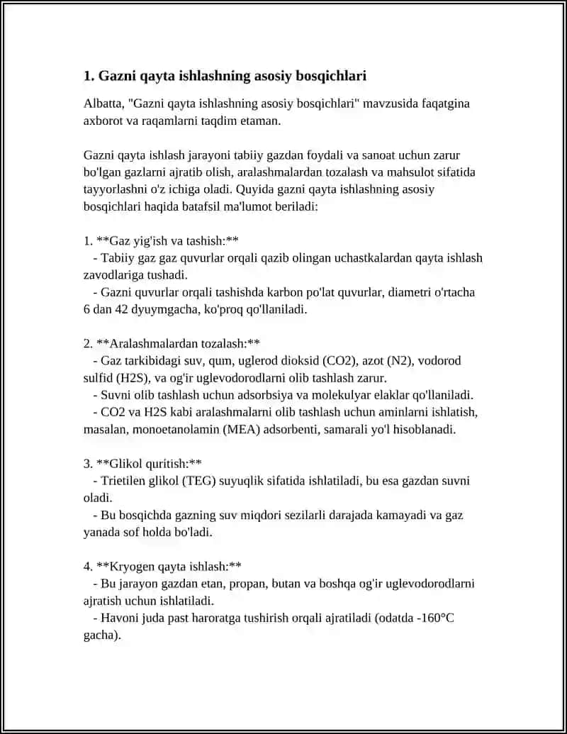 Gazni qayta ishlashga tayorlash 3