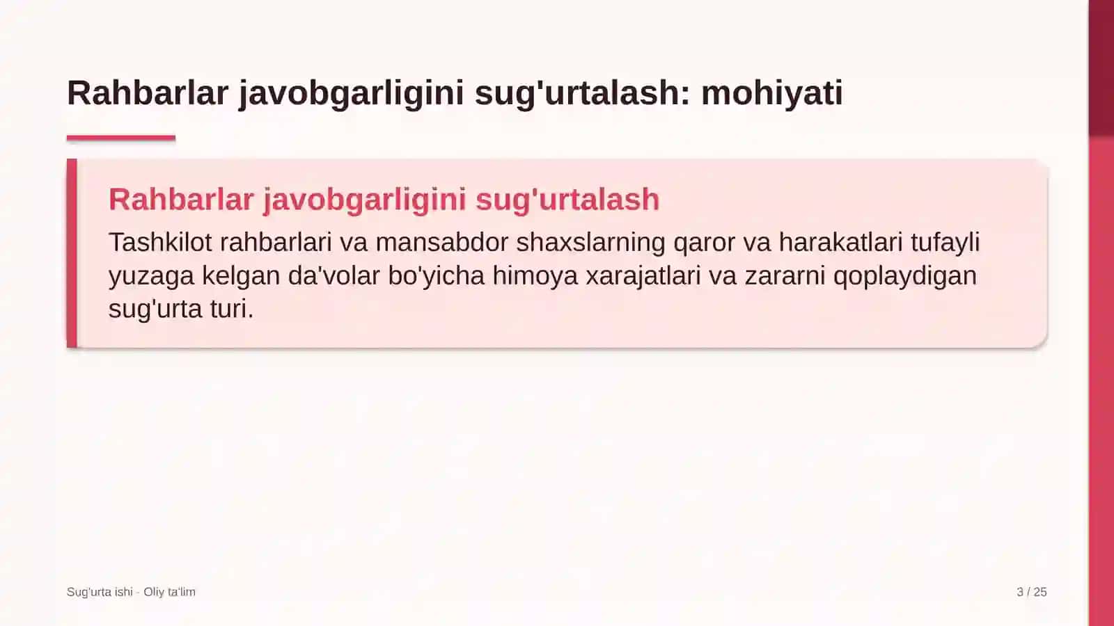 Rahbarlar javobgarligini sug'urtalash 3