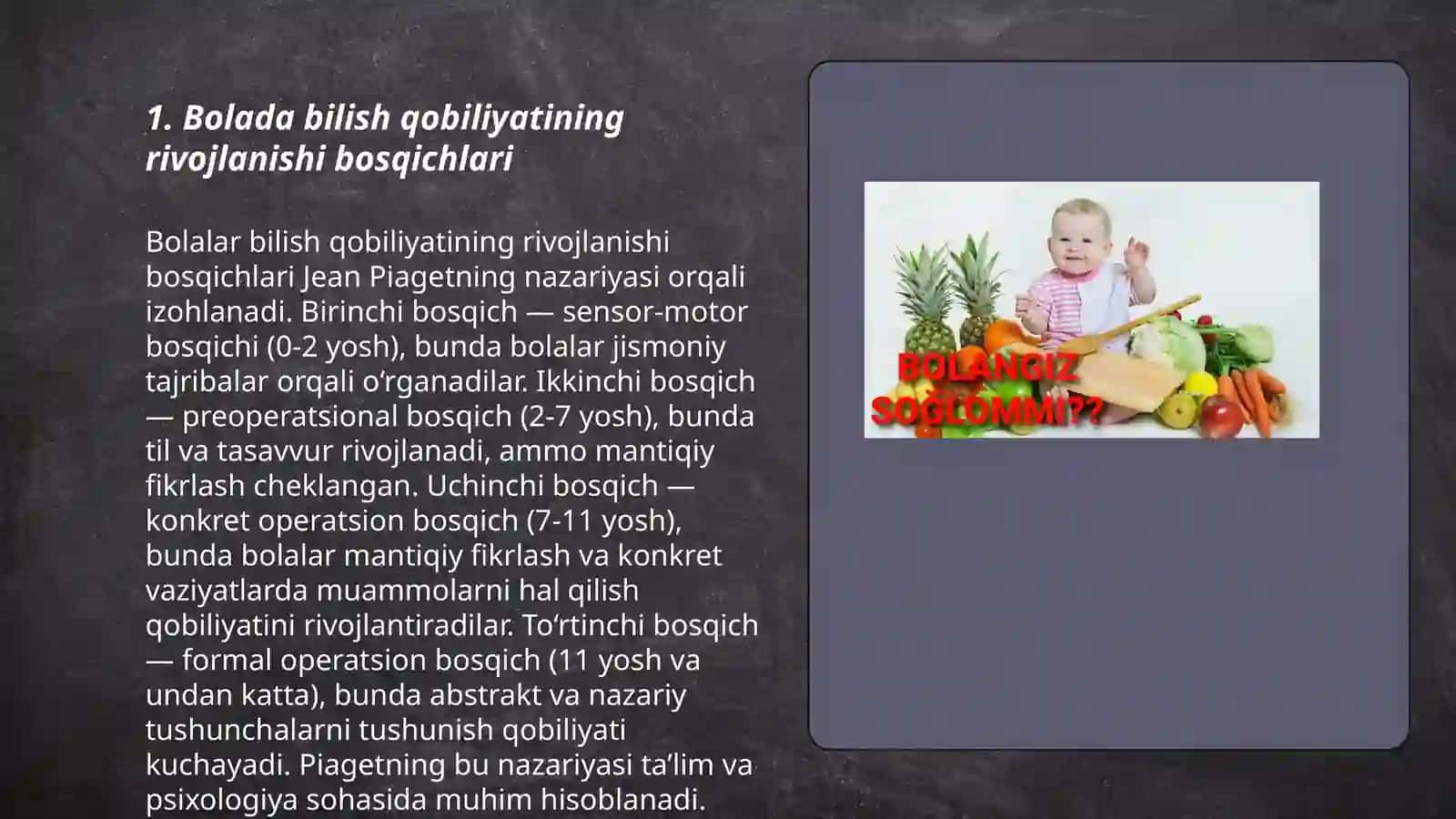 Bolada bilish qobilyatining rivojlanishi 3