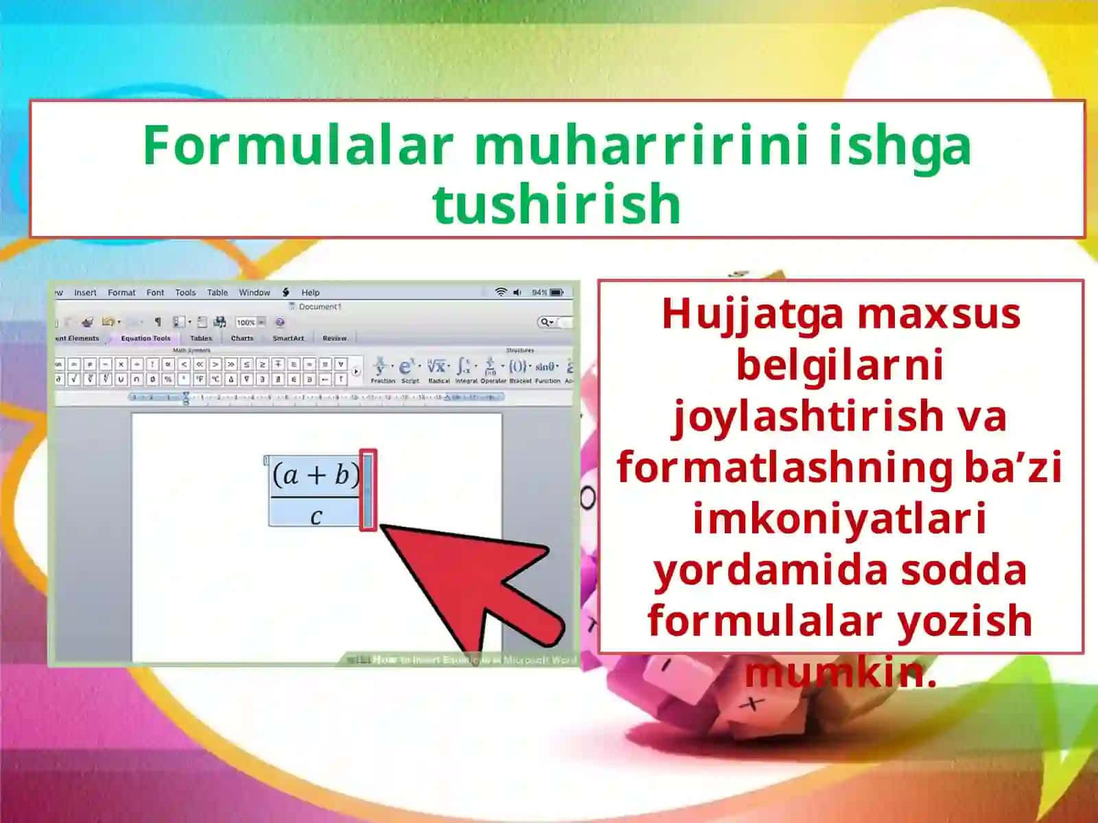 Wordda formulalar yozish 3