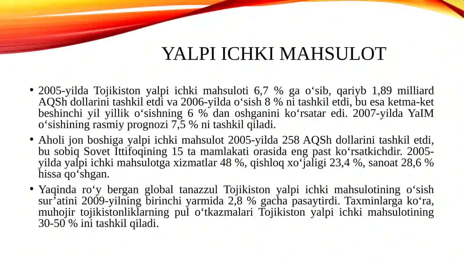 Tojikiston iqtisodiyoti 3