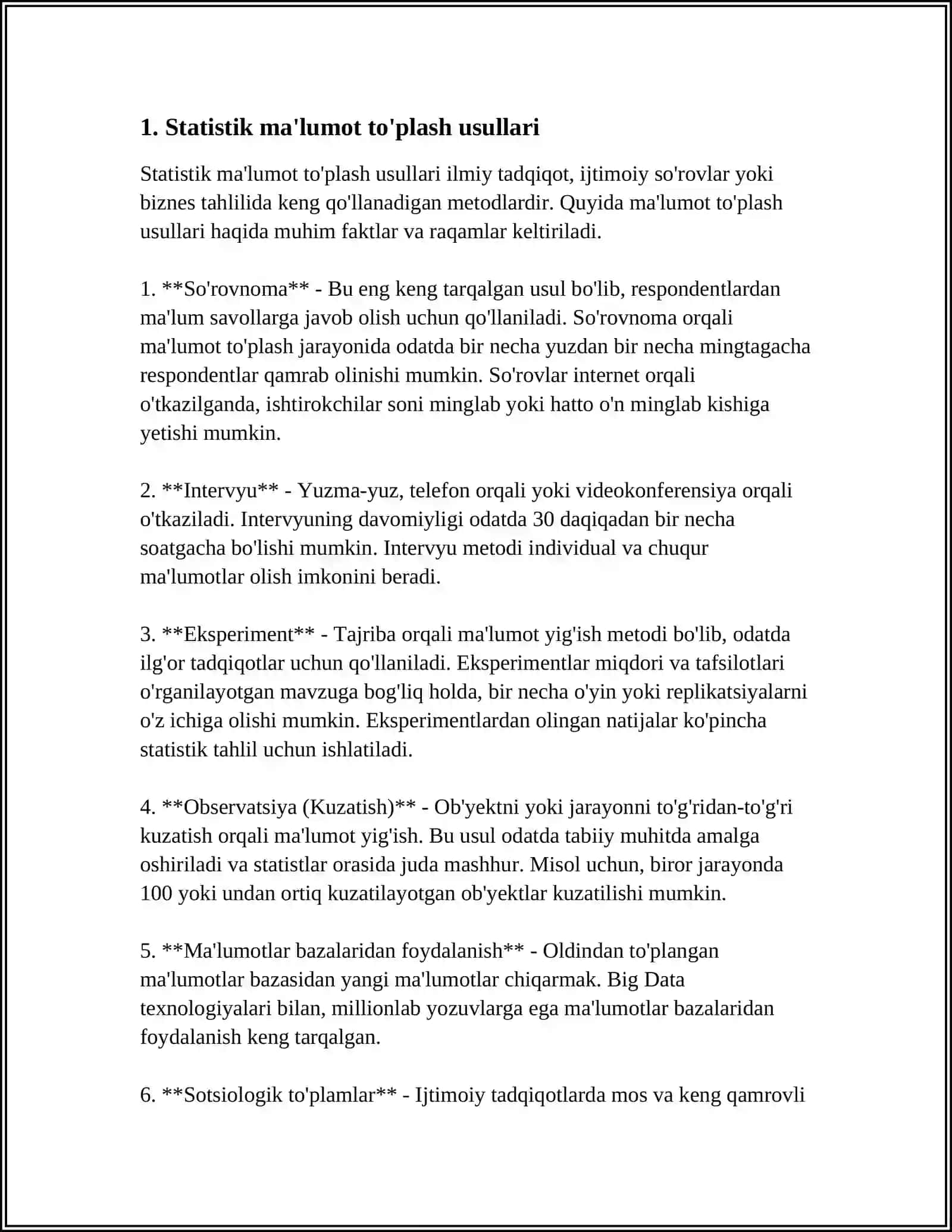 STATISTIKANING O'ZIGA XOS UMUMIY ILMIY VA MAXSUS USULLARI 3