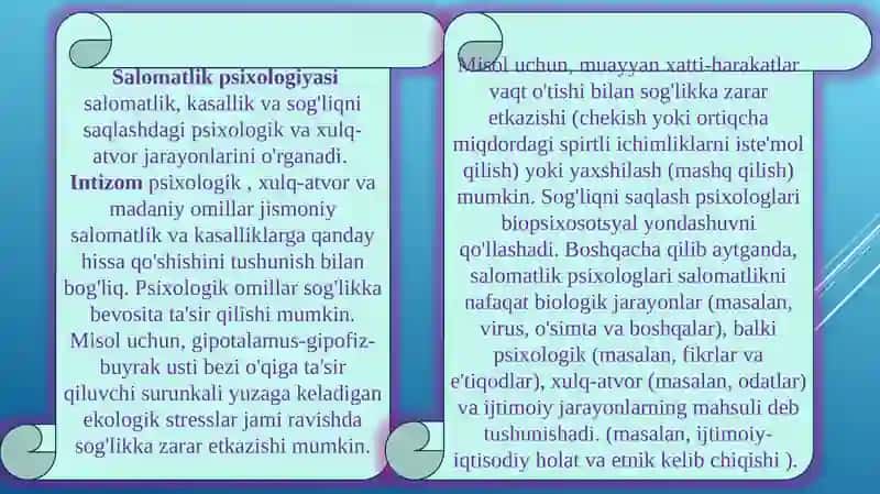 Sog'liqnisaqlash psixologiyasi 3