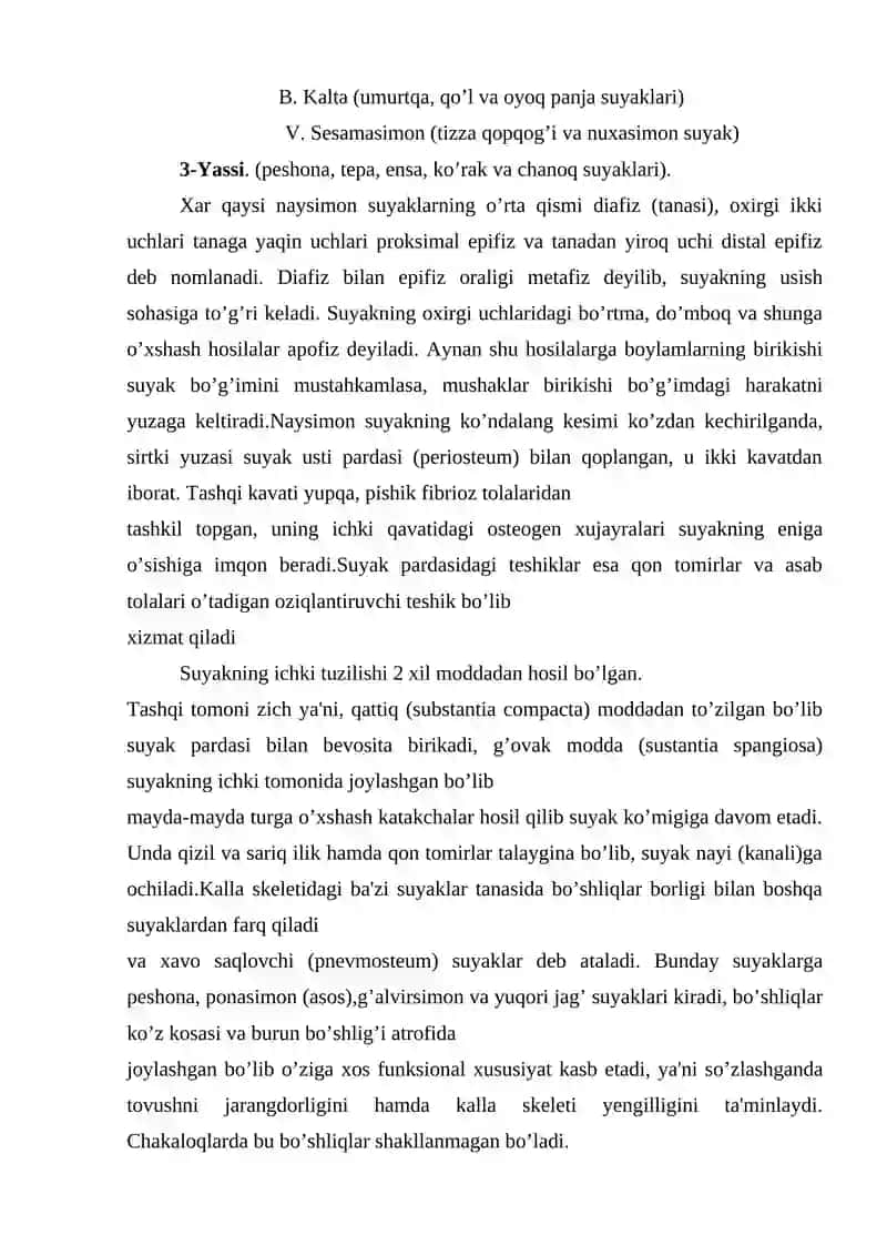 Suyaklar haqida umumiy ma’lumot 3