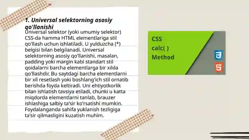 Universal selektorning asosiy qo'llanishi 3