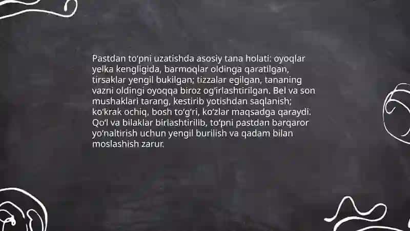 Pastdan toʻpni uzatish texnikasi 3