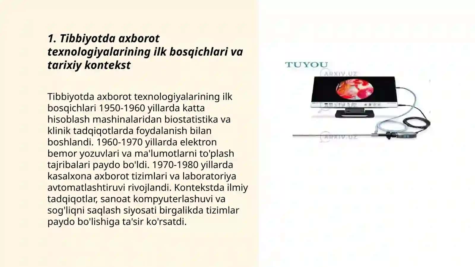 Tibbiyotdagi IT rivojlanishining tarixiy bosqichlarini õrganish 3