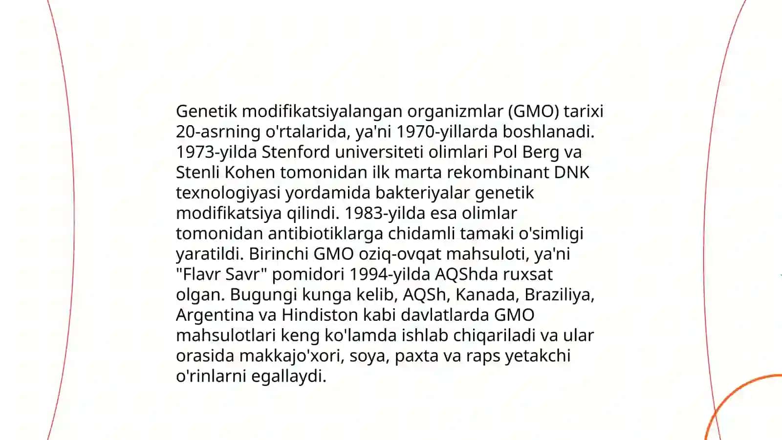 Genetik modifikatsiyalangan organizmlar tarixi va rivojlanishi 3