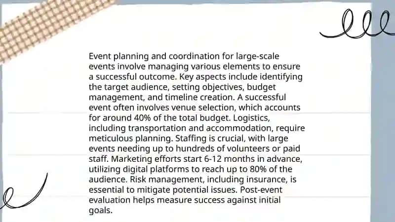 Oranization of large-scale private events 3