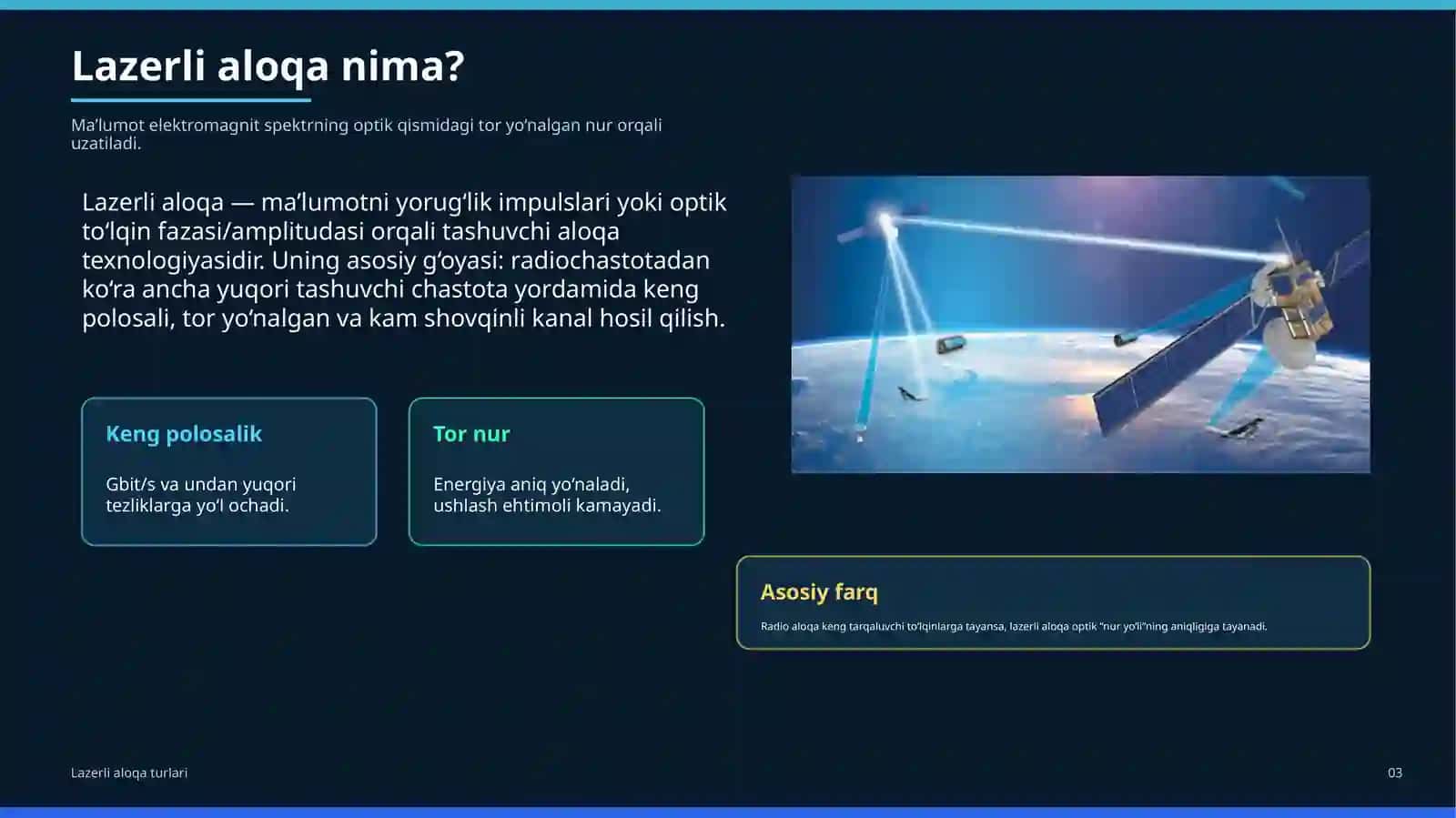 Lazerli aloqa turlari 3