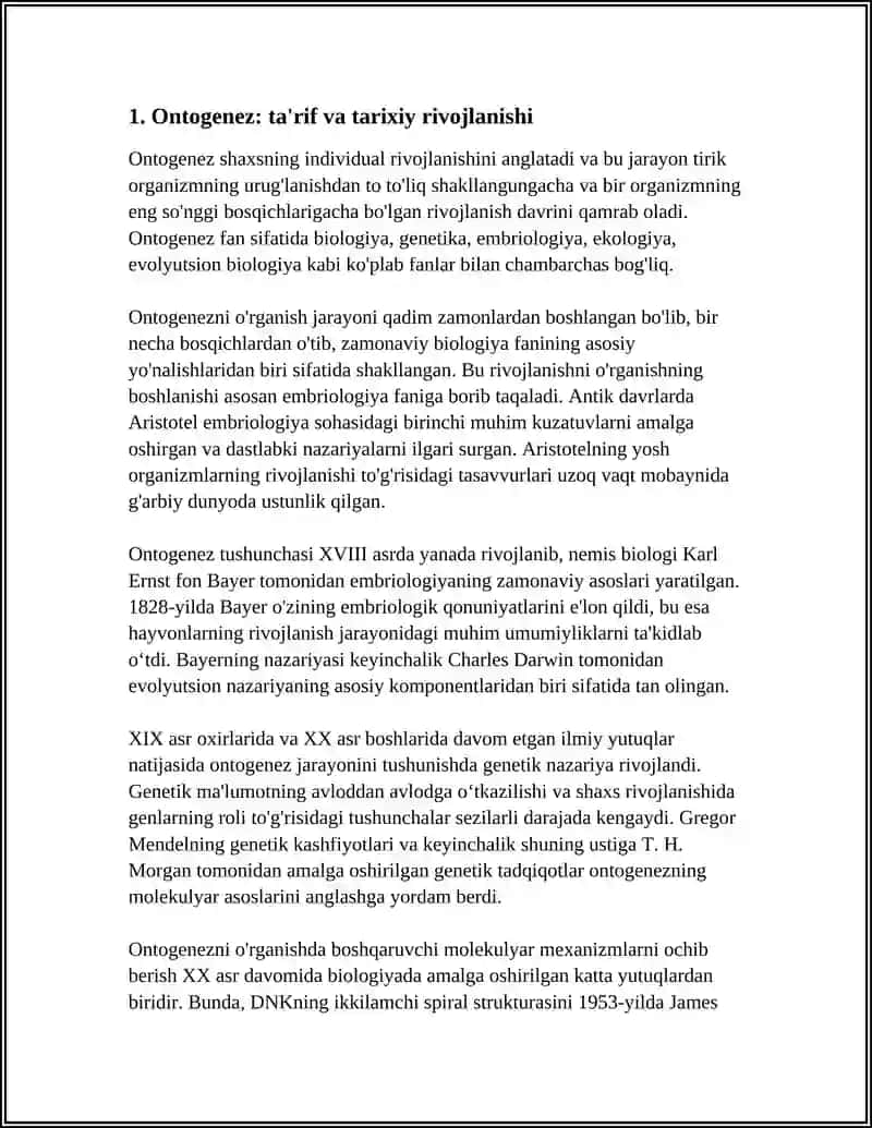 ONTOGENEZ HAQIDA UMUMIY TUSHUNCHALAR 3