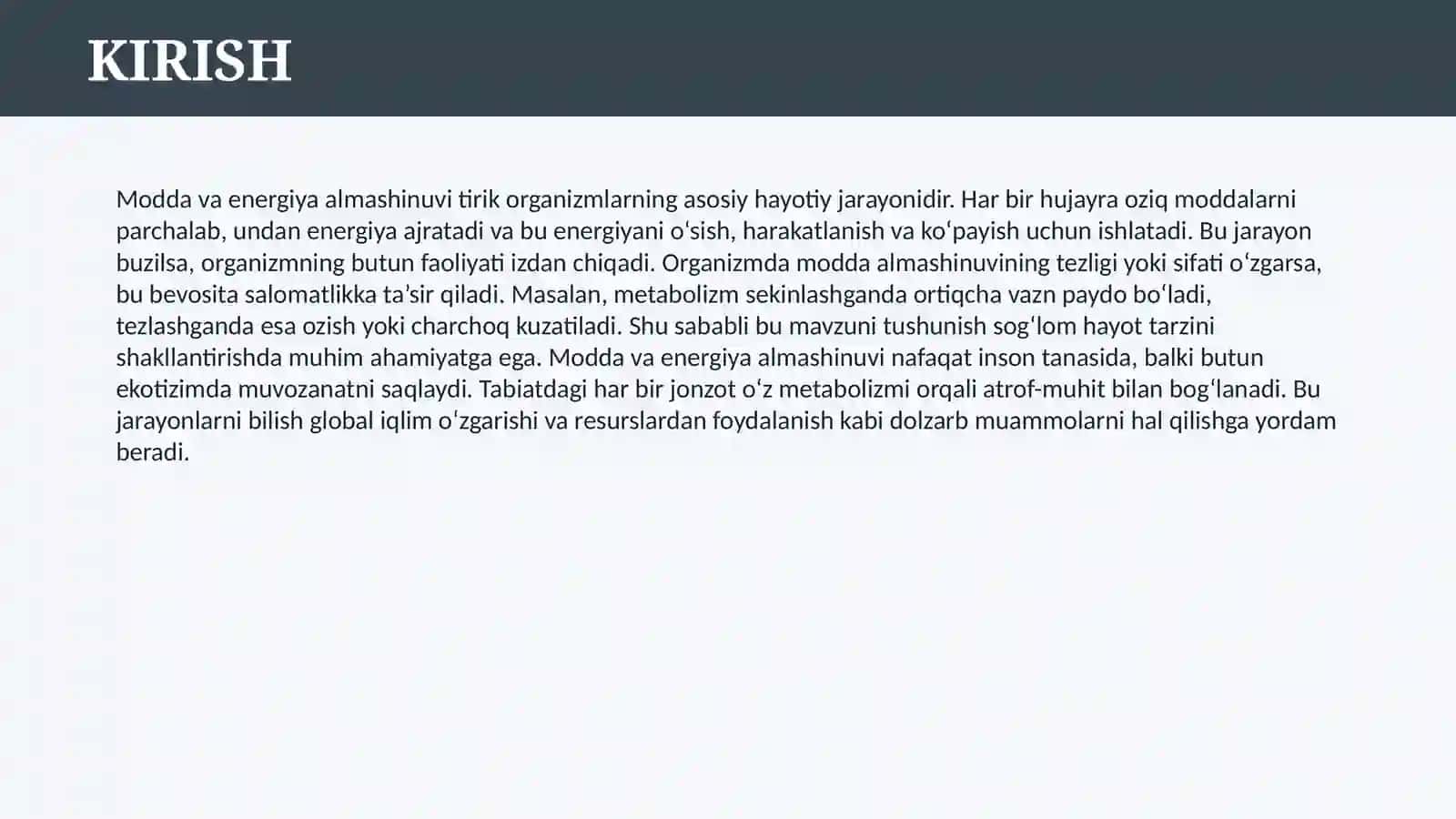 MODDA VA ENERGIYA ALMASHINUVI VA UNING OQIBATLARI 3