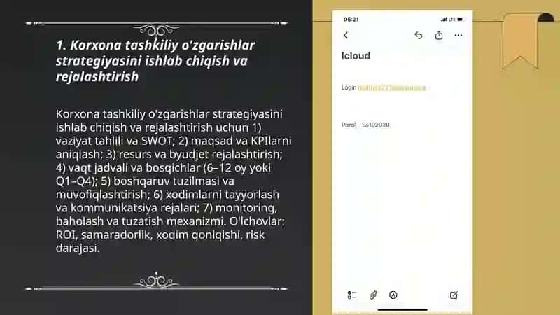 Korxona tashkiliy o'zgarishlar 3