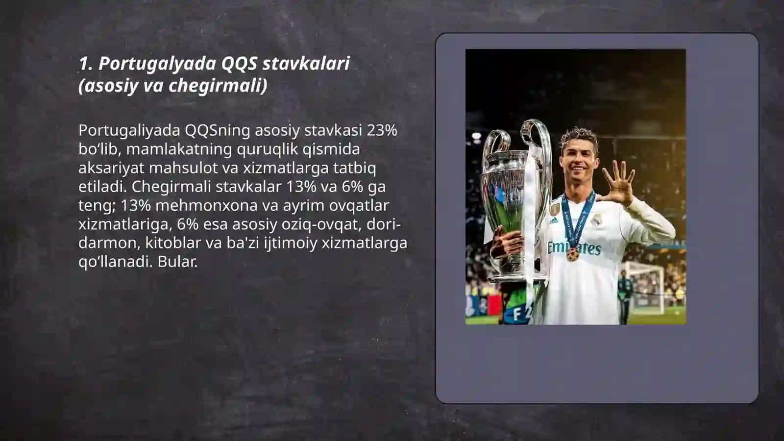 Qo'shilgan qiymat solig'i Portugalyada 3
