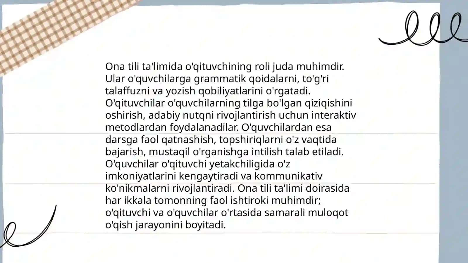 Ona tili ta'lim jarayonida oʻquvchi va oʻqituvchi 3