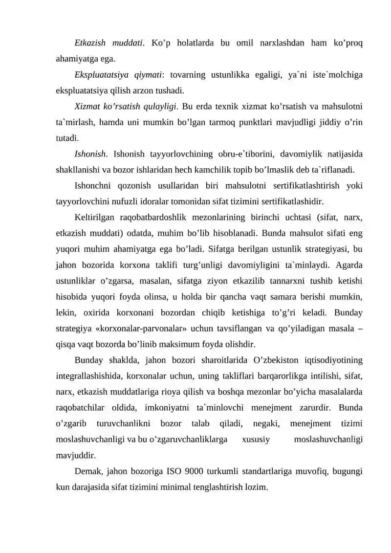 Sifat menejmenti tizimiga talablar 3