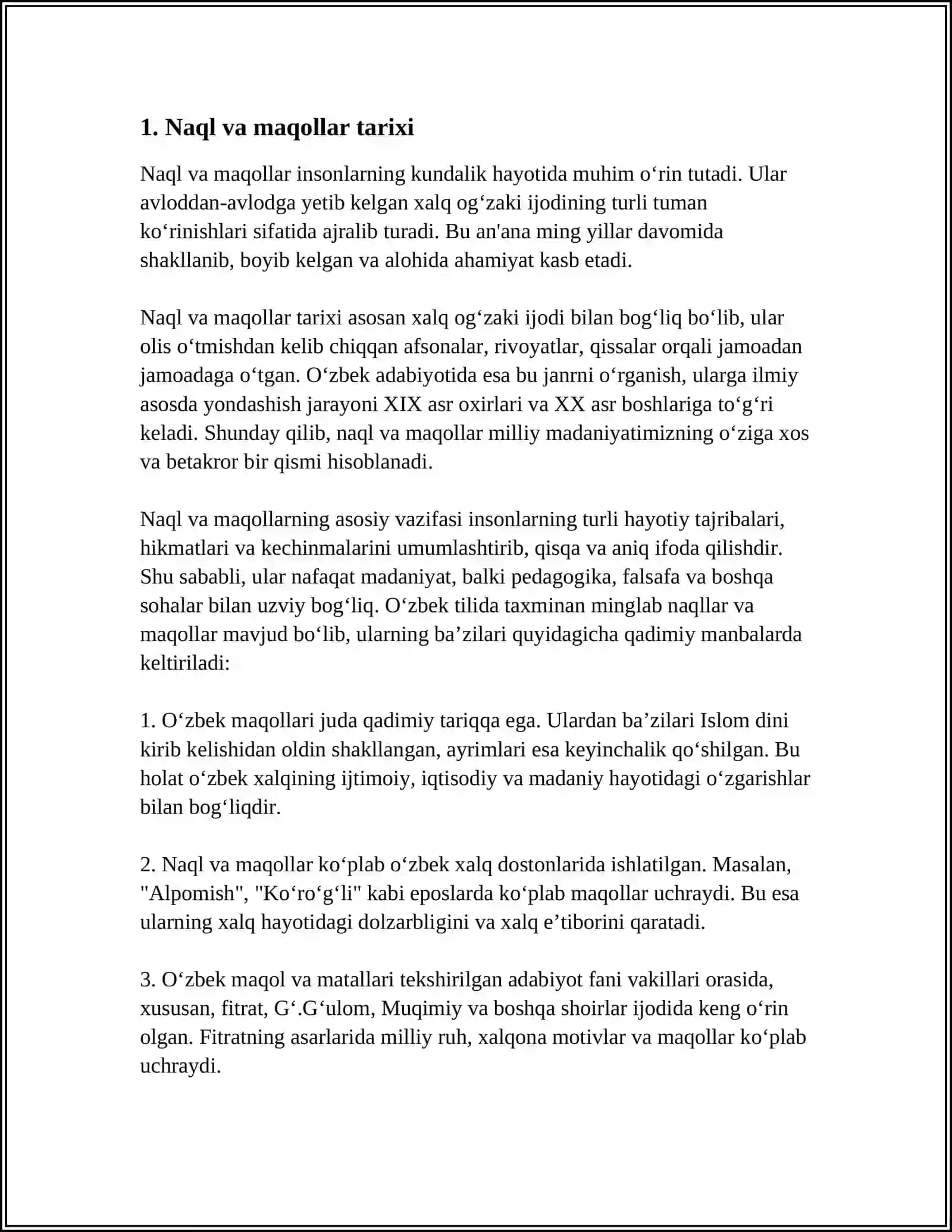 NAQL VA MAQOLLAR HAQIDA MA'LUMOT 3