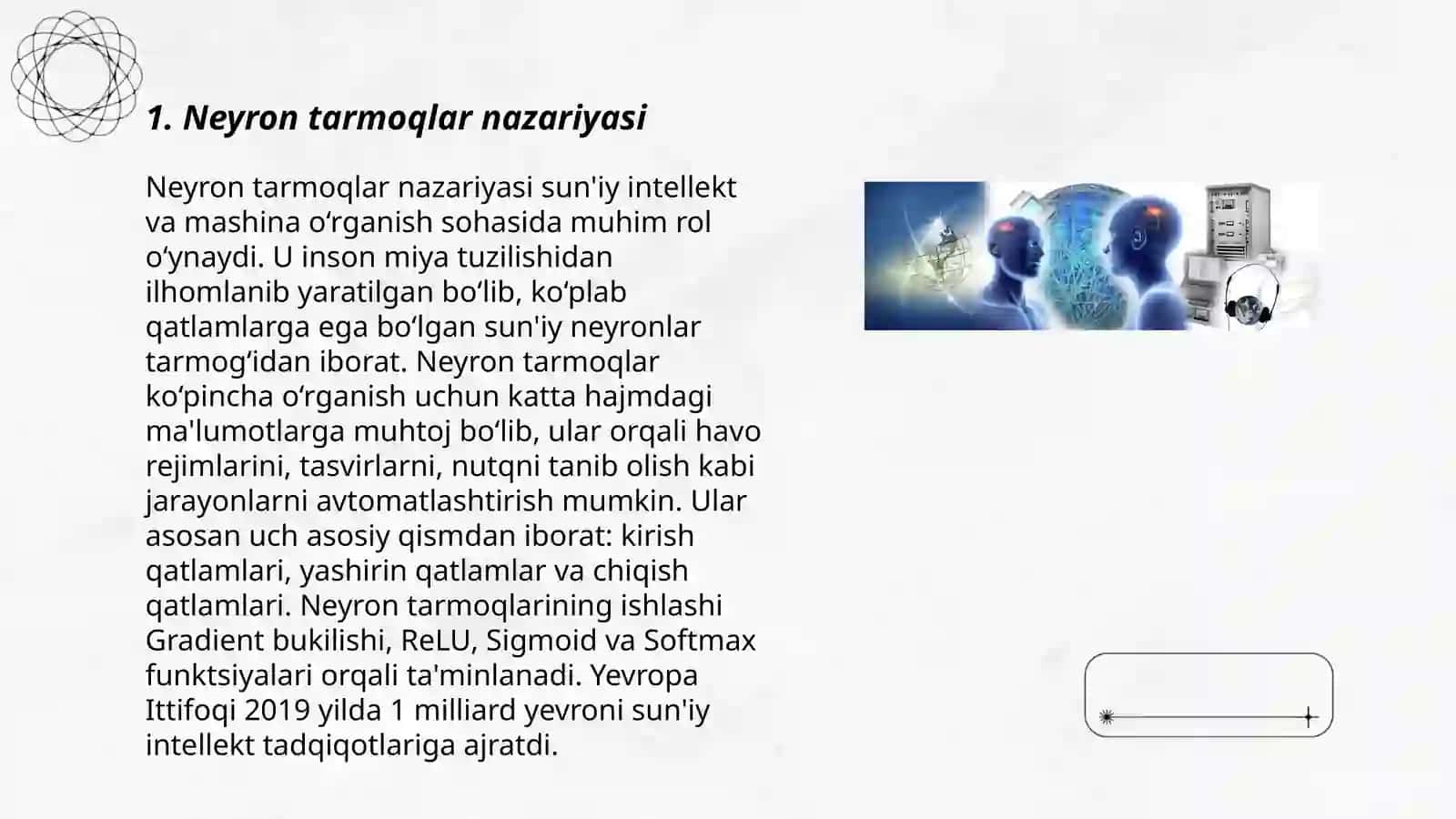 Neyron tarmoqlar nazariyasi 3