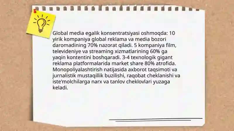 Jahon media va axborot makonida raqobat muhiti 3