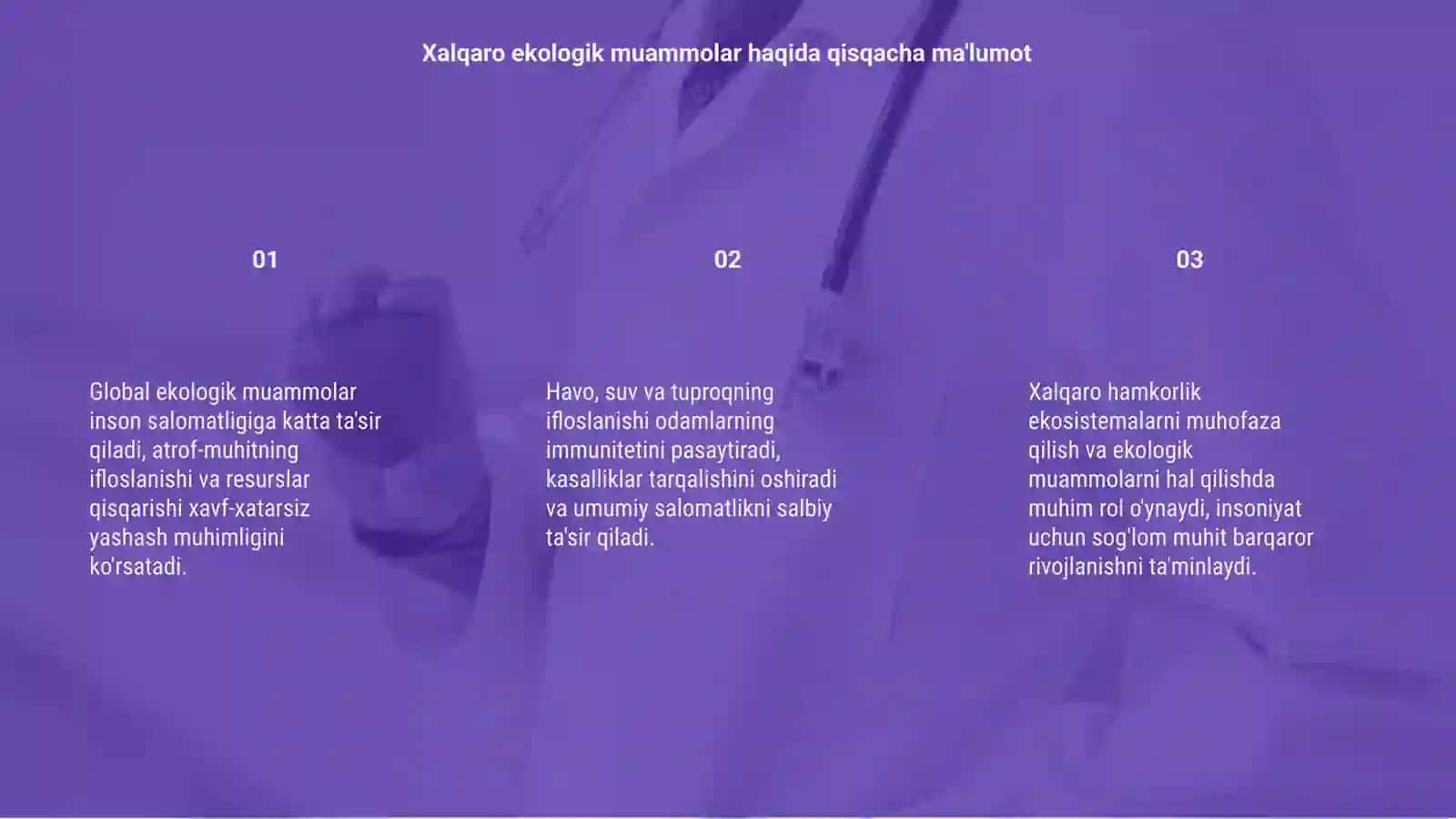 Global ekologik muammolar va inson salomatligi 3