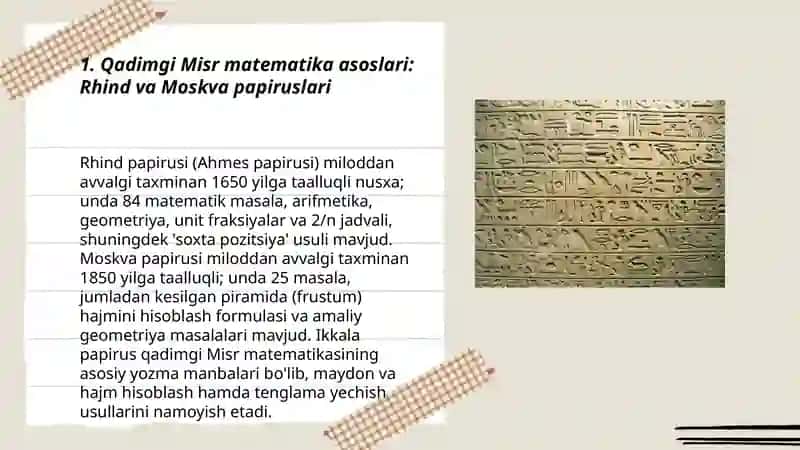 Qadimgi Misr va Bobil matematikasi 3