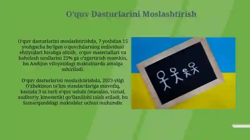 O'quv Dasturlarini Moslashtirish 3