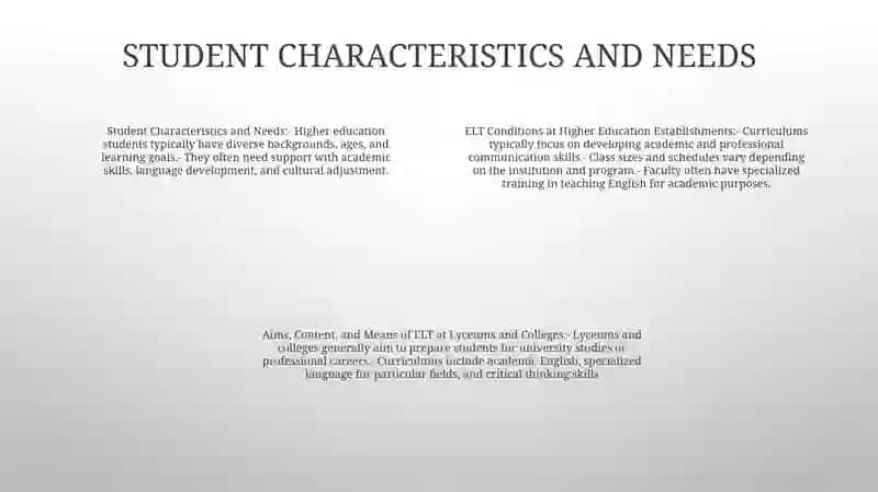 ELT at Higher Education Establishments, Lyceums And Colleges 3