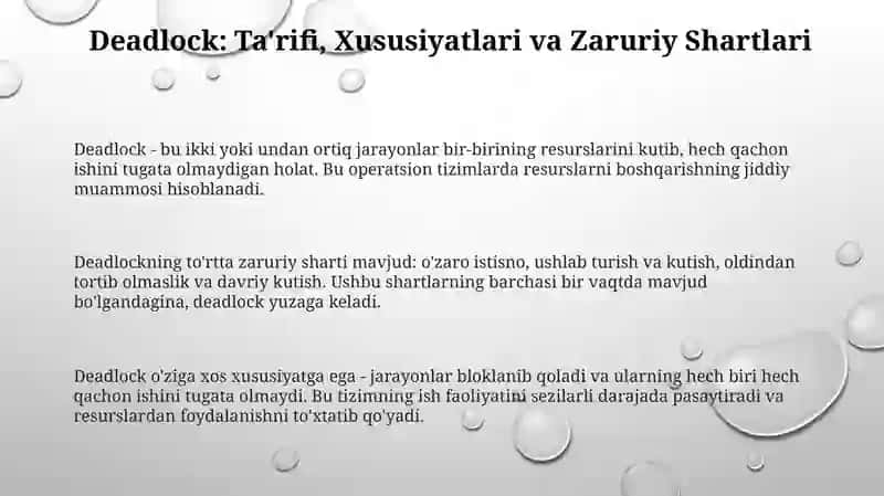 Tupik holat muammosi va uni hal qilish usullari 3